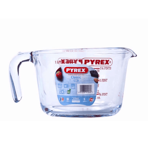 Vintage PYREX Measuring Cup made in France of Borosilicate Glass - 1 liter (4 cup)